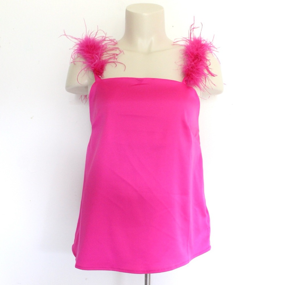 Blue B Collection Feather Strap Top
